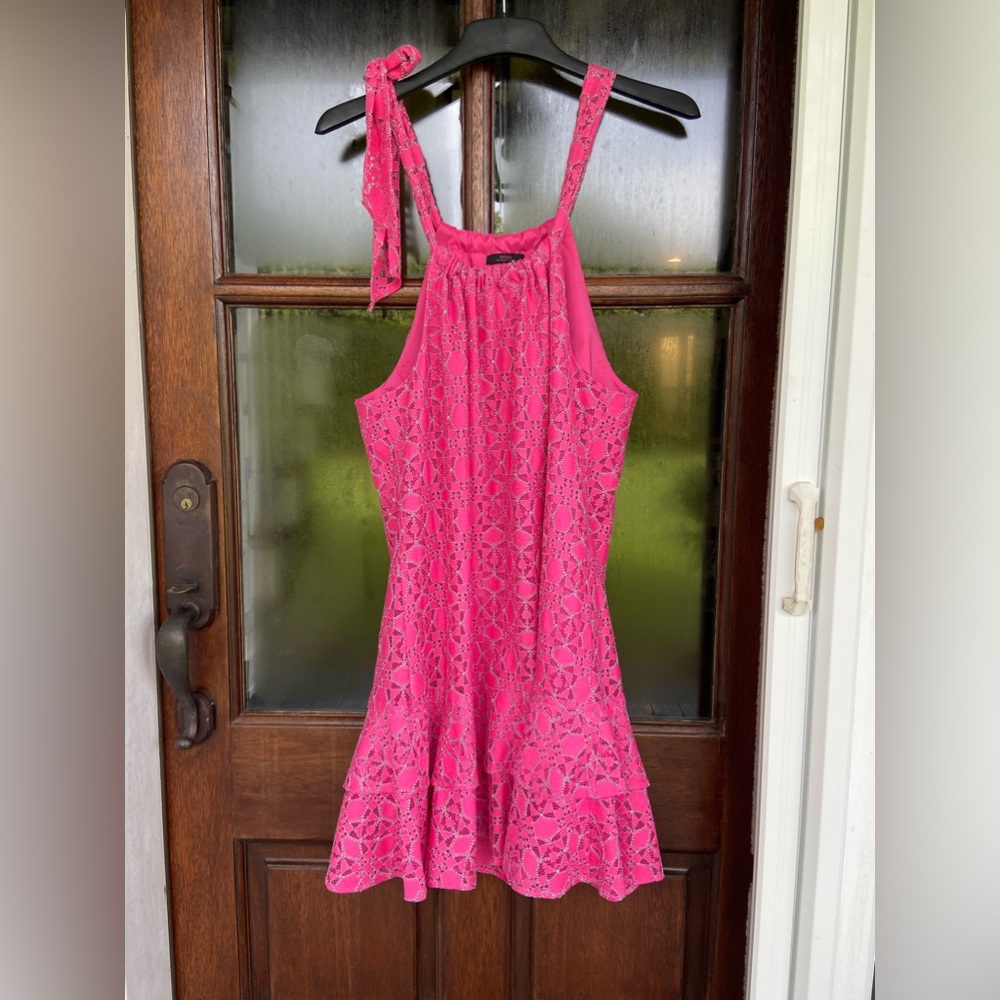 Trina Turk‎ tiered pink dress (L) great used condition!
